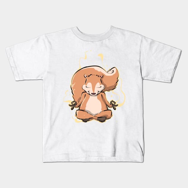 Yoga Spiritual Squirrel Pet Owners Kids T-Shirt by PhantomDesign